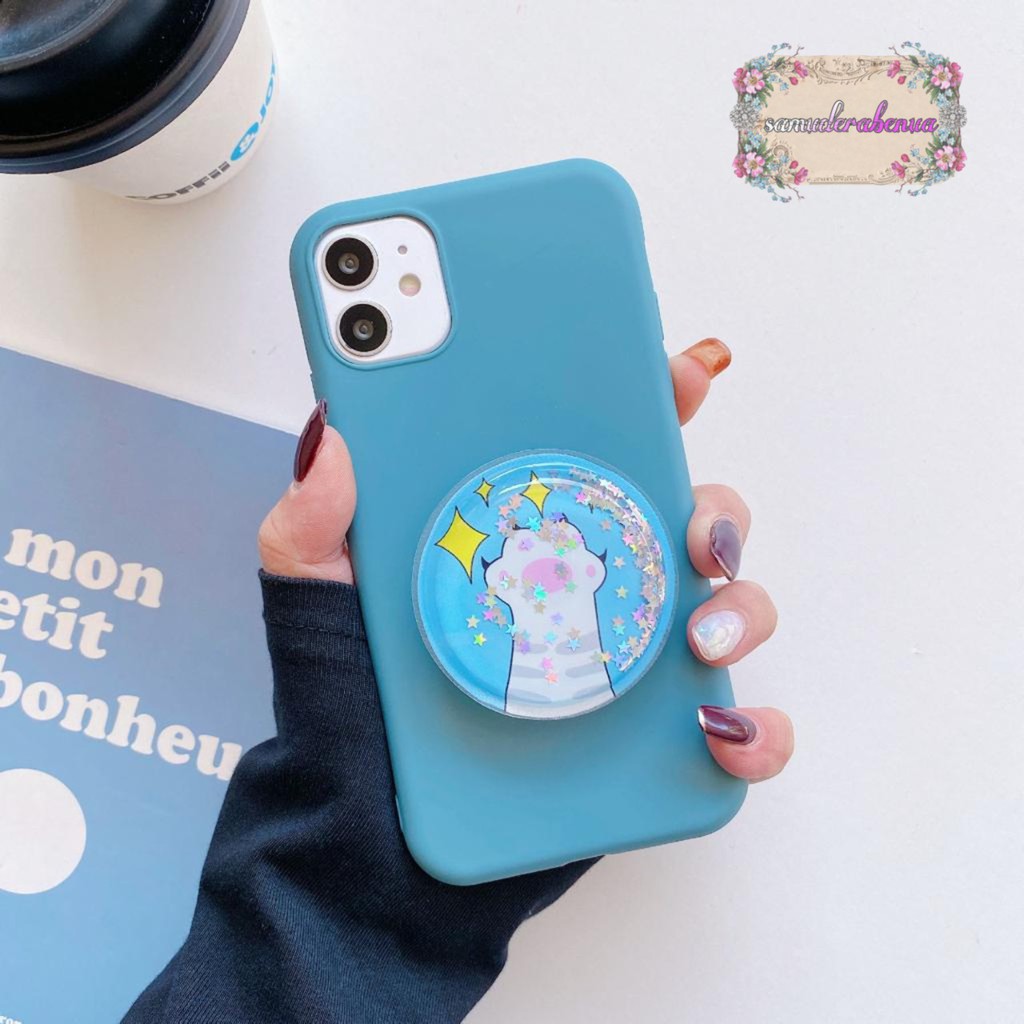 Softcase Popsocket Glitter Candy Realme C1 C2 C3 5 5i 5s 6 Pro C17 7i 7 Narzo 20 Pro SB708