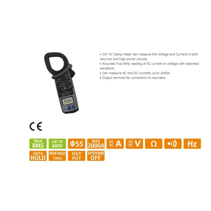 Kyoritsu 2009R AC/DC Digital Clamp Meter