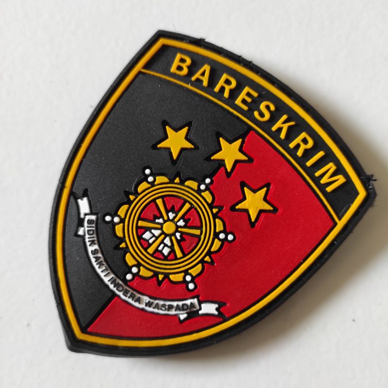 PATCH RUBBER LOGO BARESKRIM/TEMPELAN EMBLEM KARET VELCRO POLRI/POLISI