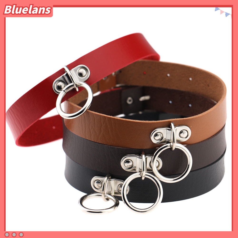 Bluelans Harajuku Punk Rivet Love Heart Lock Faux Leather Collar Choker Necklace Jewelry