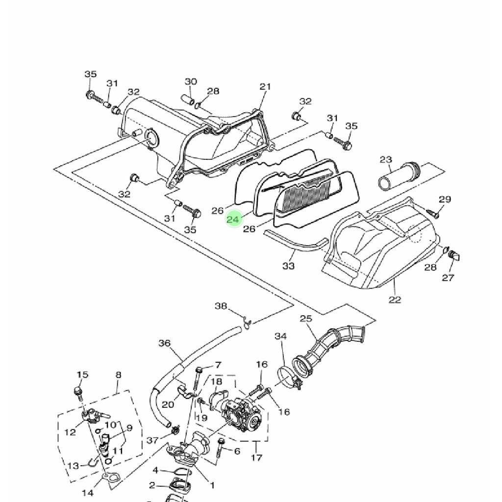FILTER SARINGAN UDARA MIO M3 S Z SOUL GT FINO XRIDE X RIDE 125 ORIGINAL YGP 2PH-E4450-00
