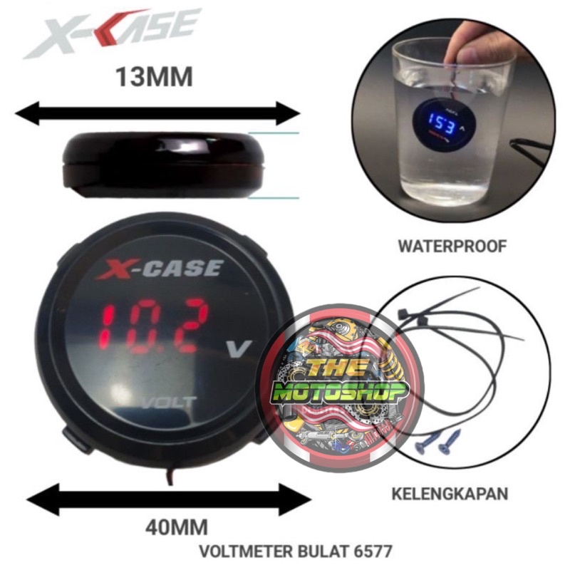 VOLMETER AKI VOLT METER PENGUKUR AKI 12 VOLT DIGITAR MODEL BULAT SLIM WATERPROOF