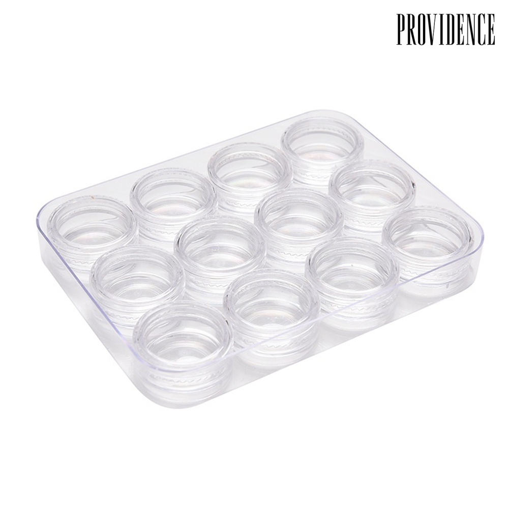 Providence Transparent 12 Grid Nail Art Storage Box Jewelry Rhinestone Dried Flower Case