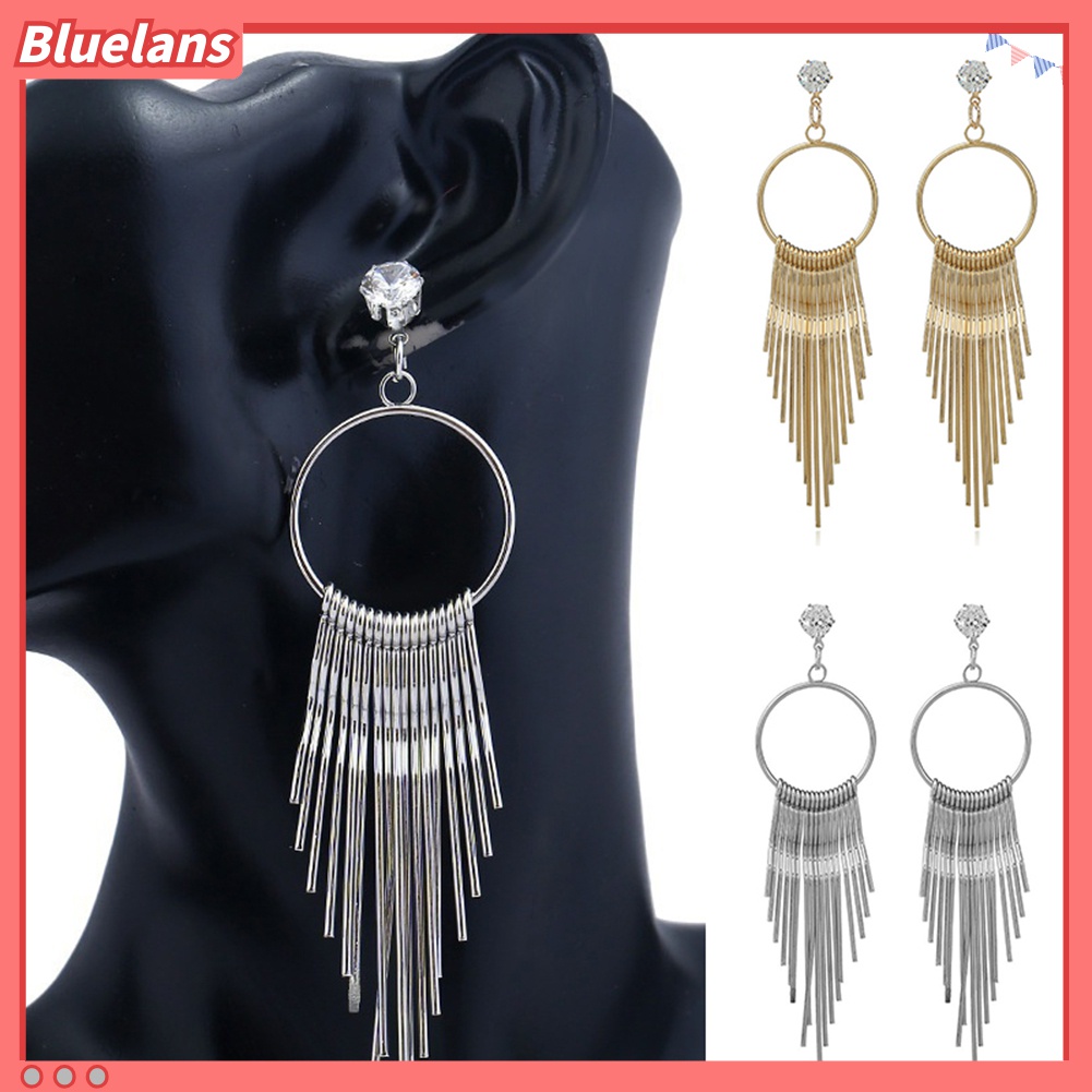 Anting Rumbai Panjang Bahan Logam Anti Alergi Untuk Wanita