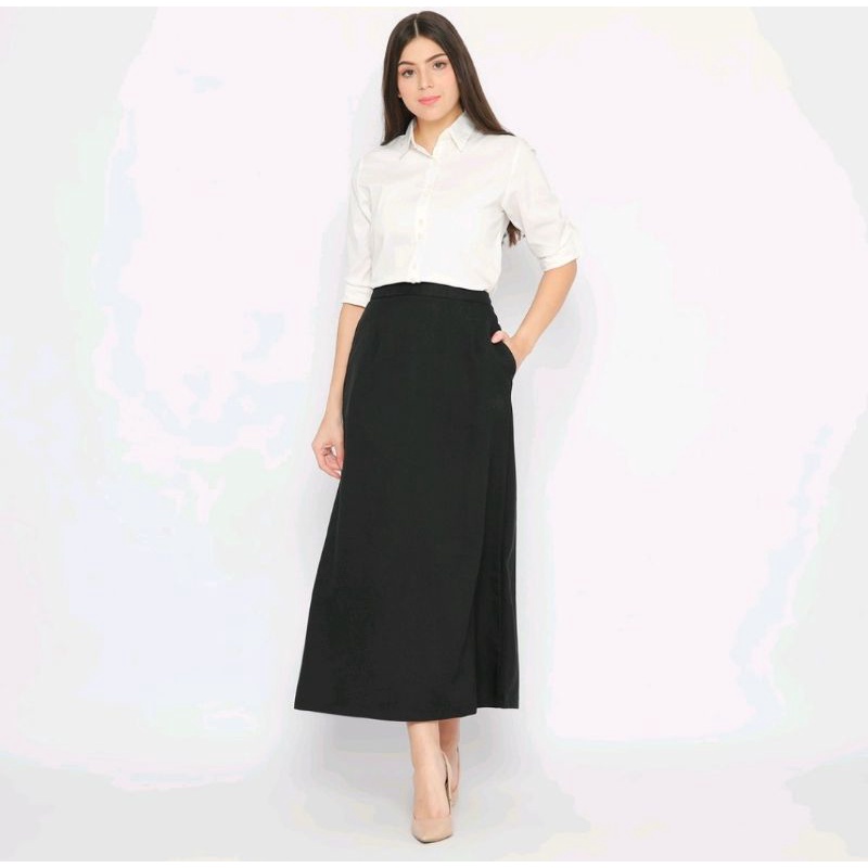 ROK HITAM KANTOR WANITA/ROK PANJANG HITAM / ROK BAHAN HITAM/ROK MAGANG BAHAN BAGUS NYAMAN D PAKAI