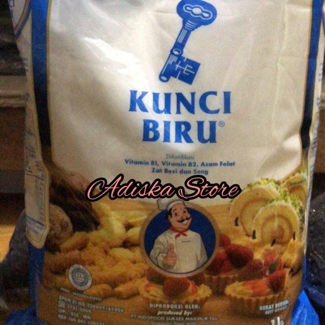 

Tepung terigu kunci biru 1kg