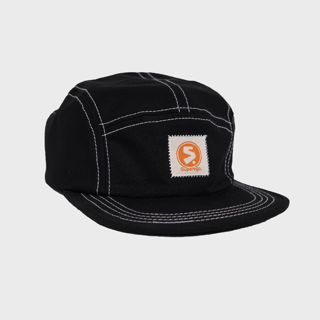 Topi Superego Five Panel  Woven Black