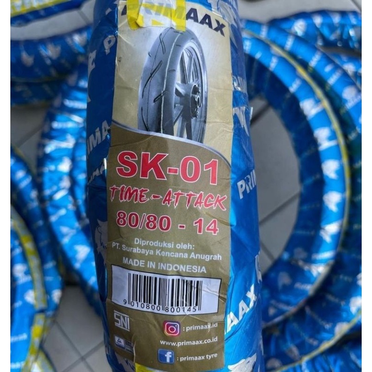 Ban Primaax SK01 80/80-14 Non tubles/Ban Depan Mio soul GT/Ban Donat Depan Vario 150/Ban Donat Depan
