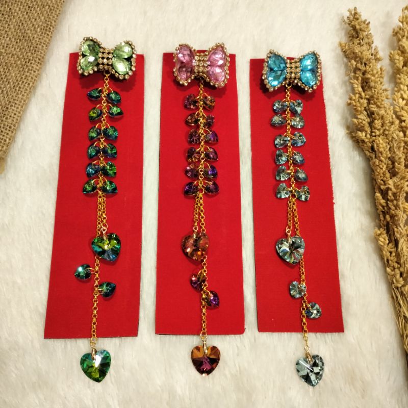 {MEWAH}BROS DAGU JUNTAI SWAROSKIII PREMIUM DAN BERKILAU/ PANJANG 20CM/FREE BOX/ MURAH DAN CANTIK/ UN