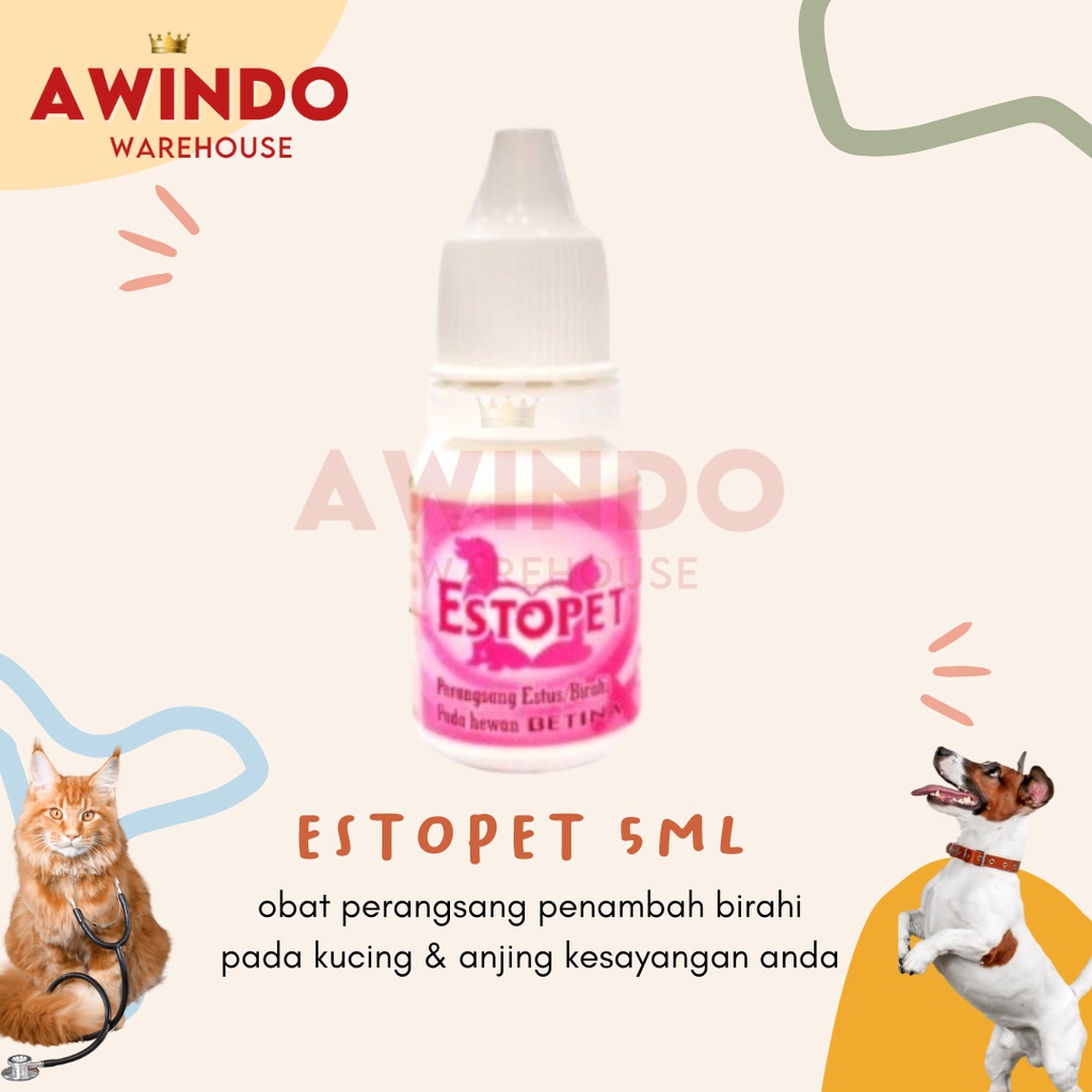 ESTOPET - Obat Perangsang Penambah Birahi Kucing Anjing Betina