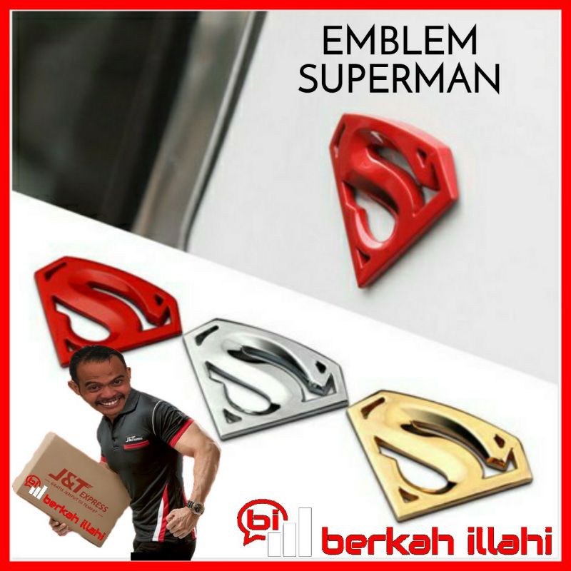 EMBLEM LOGO SUPERMAN MOBIL SUPERMAN SUPERMEN LOGO MOBIL AKSESORIS MOBIL VARIASI MOBIL JDM JEPANG