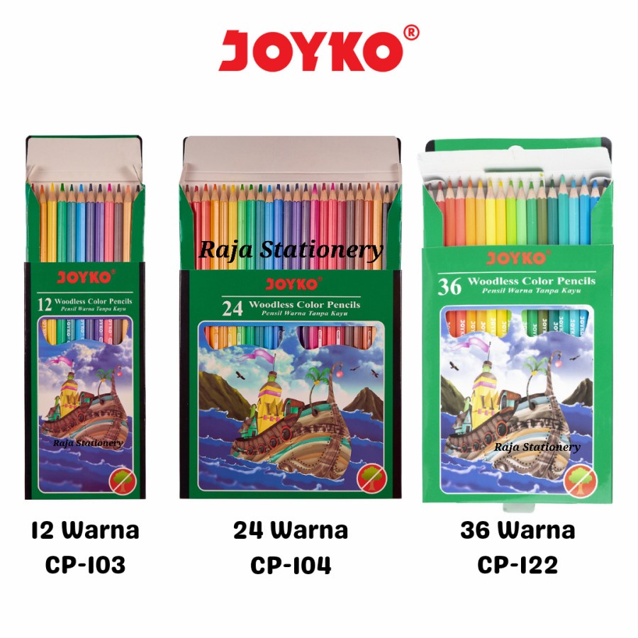 JOYKO COLOUR PENCIL 12 24 36 COLOURS / PENSIL WARNA JOYKO 12 24 36 WARNA LENGKAP TIDAK BERACUN DAPAT DICUCI CP-103 CP-104 CP-122 MURAH BERKUALITAS-2