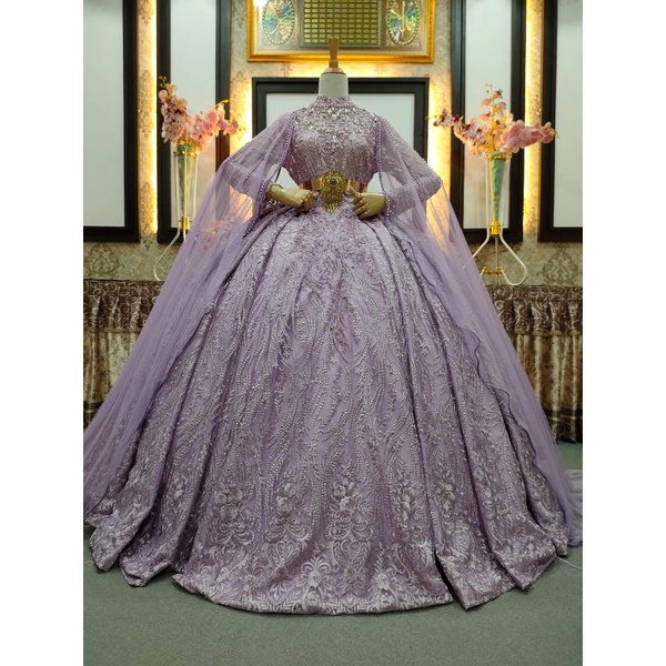 GAUN PENGANTIN FULL PAYET SLAYER MUTIARA MEWAH EKOR