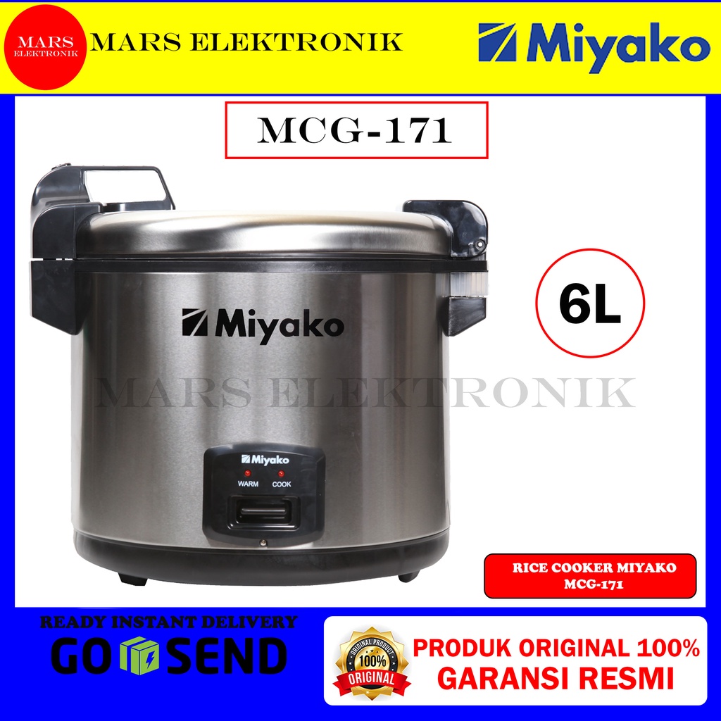 RICE COOKER MIYAKO MCG-171 / 6 LITER / MCG 171 / 16,7 LITER / PENANAK NASI JUMBO / RICE COOKER JUMBO
