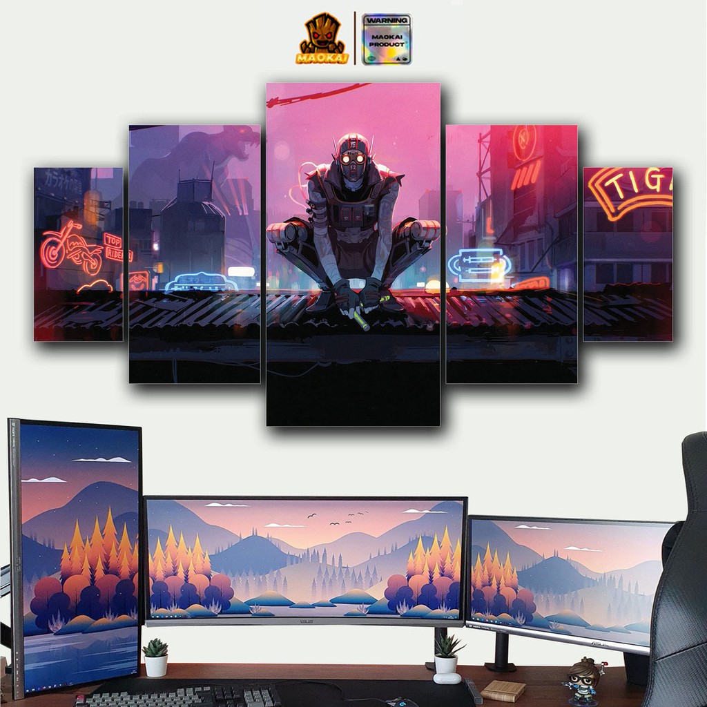 MAOKAI 1 SET Pajangan Hiasan dinding APEX LEGENDS OCTANE Poster Kayu Wall Decor