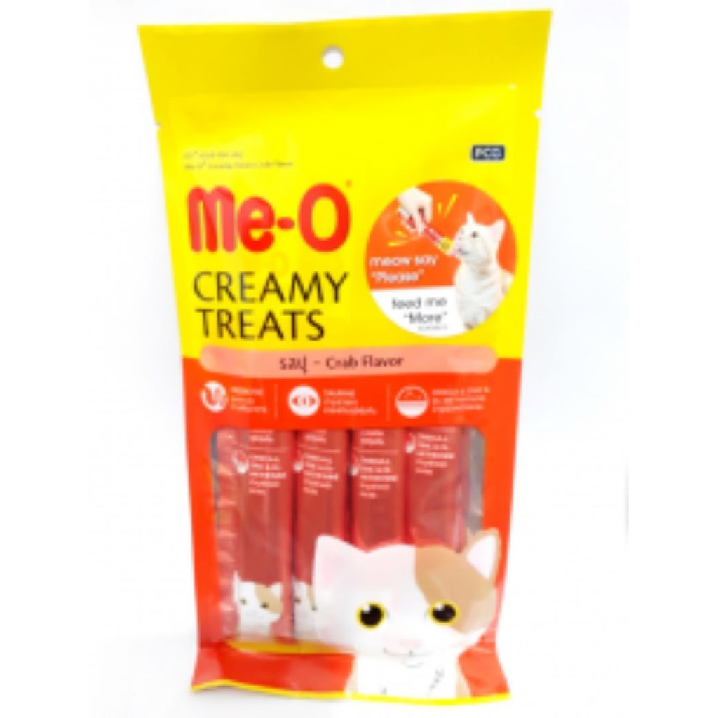 MAKANAN KUCING MEO CREAMY TREATS CRAB FLAVOR 60GR