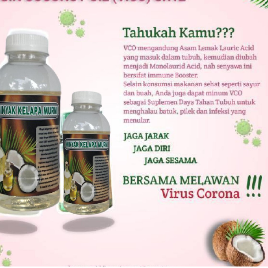 

Minyak Kelapa Murni 100% ASLI VCO VIRGIN COCONUT OIL VICO BAGOES SR12