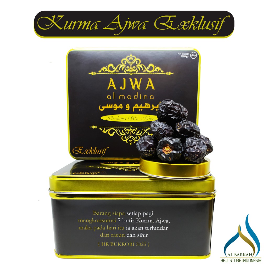 

Kurma Ajwa Premium Aliyah Original 1kg Madinah Exklusif Oleh Oleh Haji