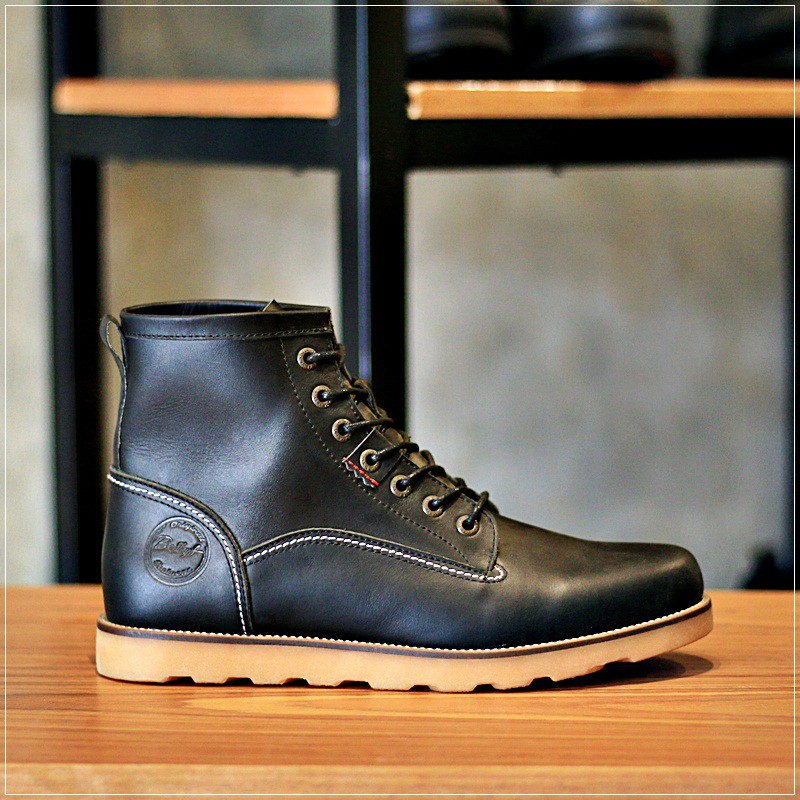 Sepatu Pria Bradleys / Sepatu Boots Kulit Pria Bradleys Anchor Black