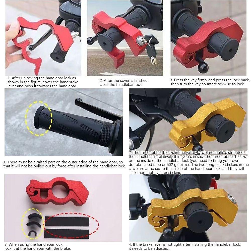 R-FLOWER Stang Kunci Anti Maling Adjustable Waterproof Antirust Sepeda Listrik