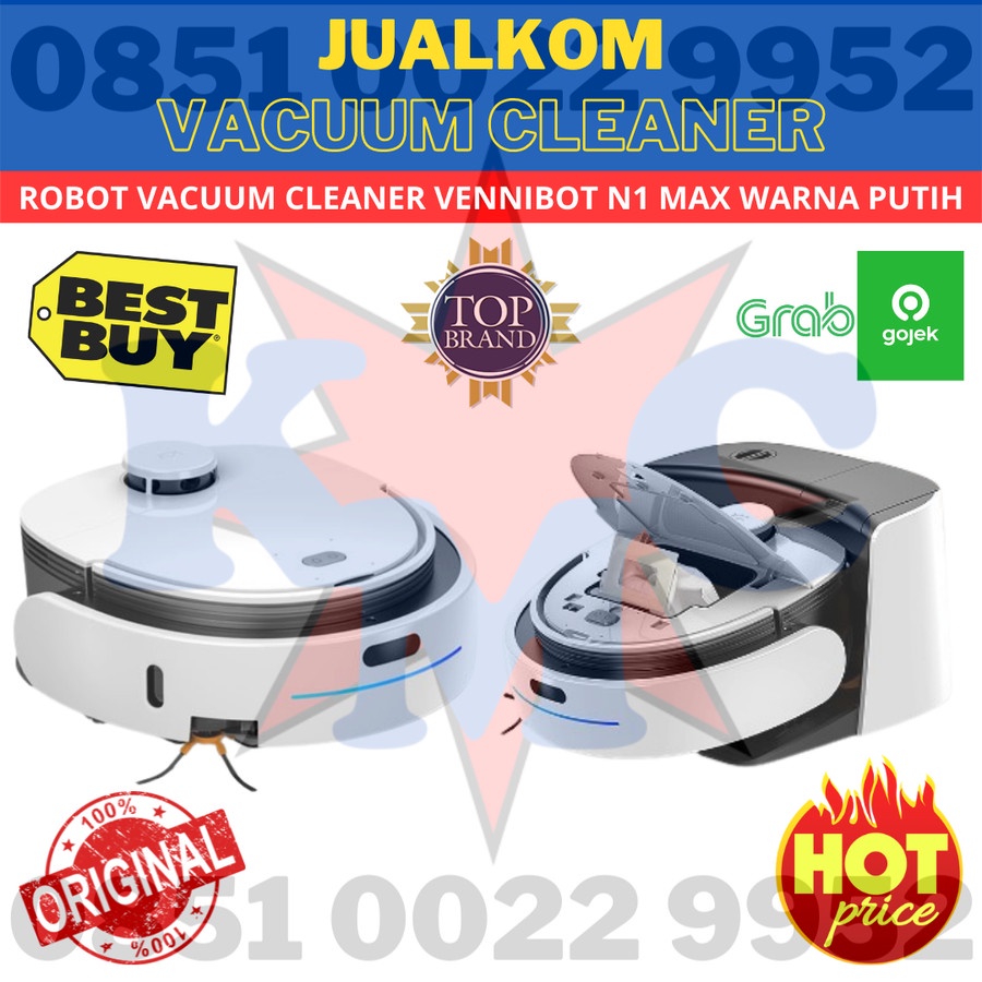 Robot Vacuum Cleaner Veniibot N1 Max Pembersih Otomatis Putih Original