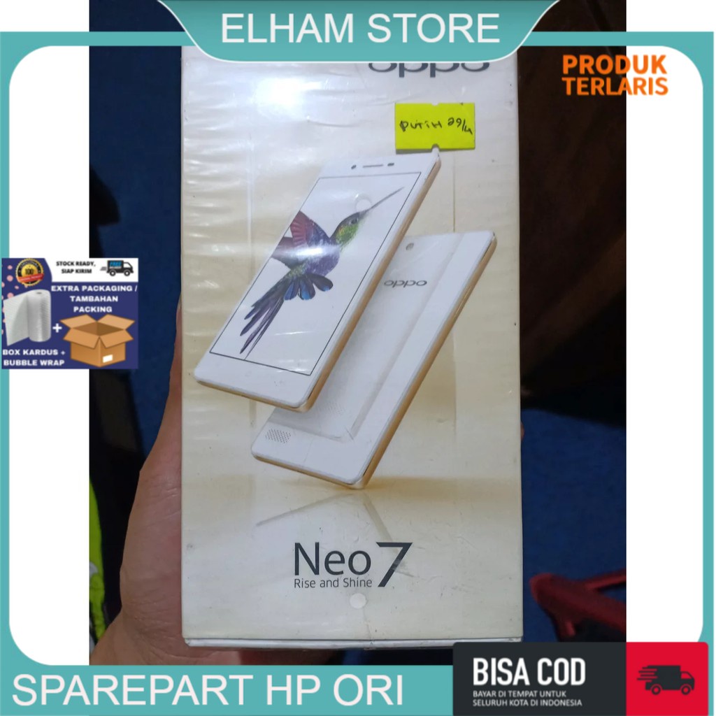 

KOTAK DUS BOX DUSBUK WADAH TEMPAT KARDUS NEO 7 A33W GOLD KOMPATIBEL ASLI BAWAAN
