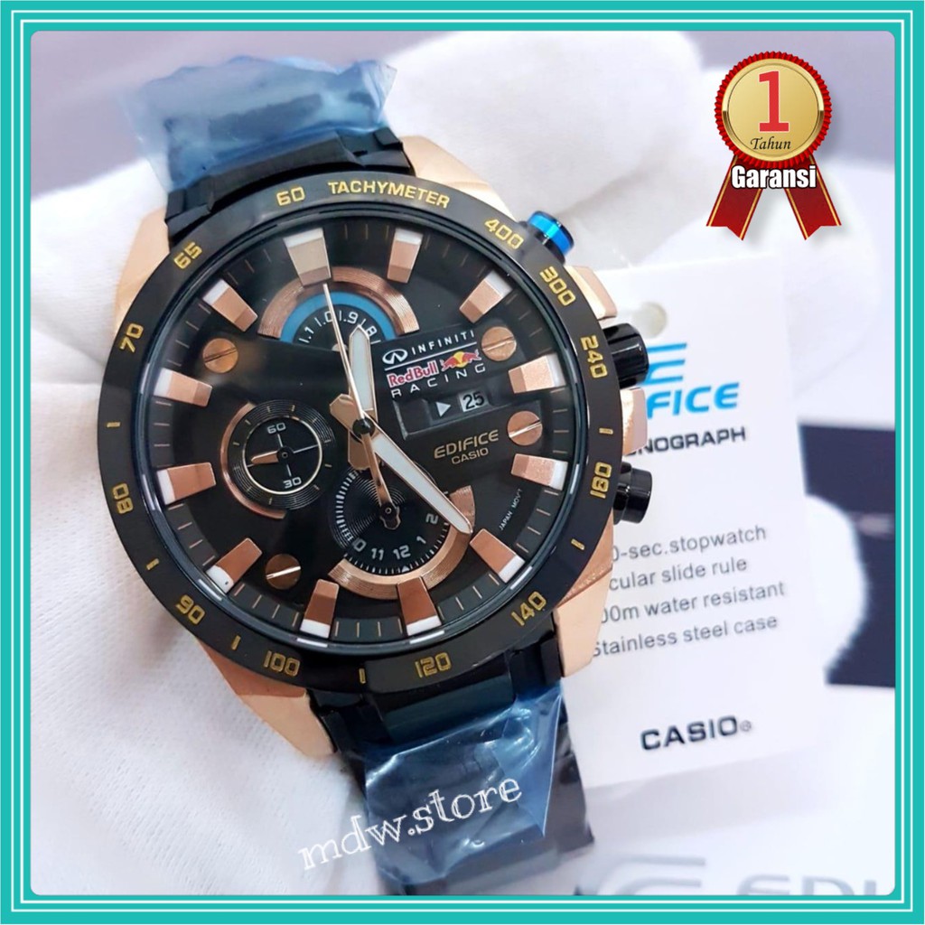 Casio Edifice EFR 540 EFR540 Black Rosegold Jam Tangan Pria