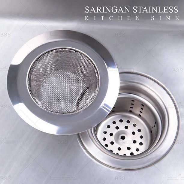 Saringan Filter Kitchen Sink Wastafel Stainless Mesh Sink Strainer Tempat Cuci Piring