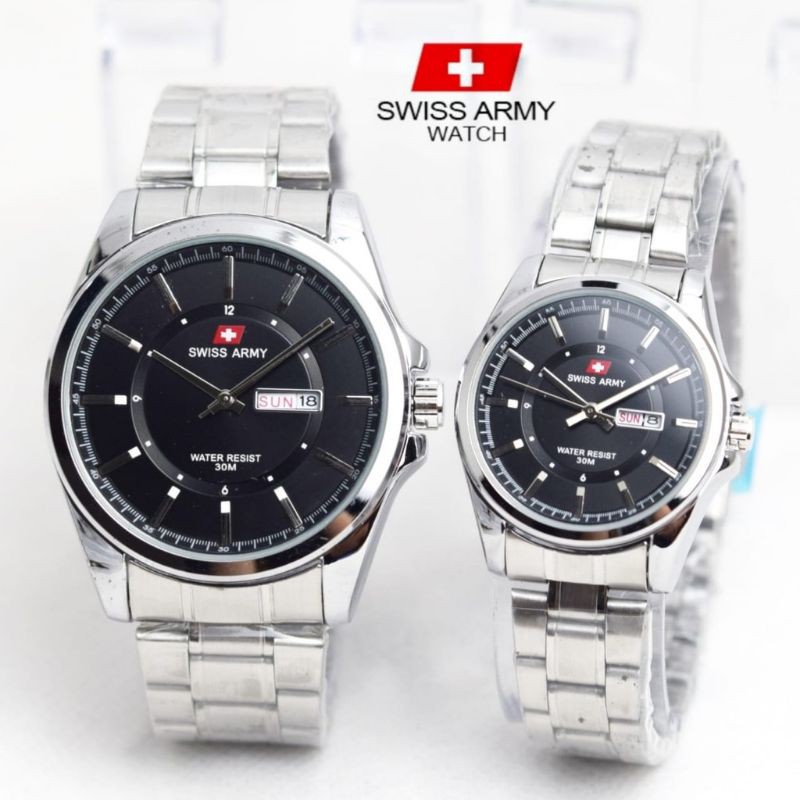 JAM COUPLE PRIA DAN WANITA TANGGAL AKTIF RANTAI STAINLIS STEEL