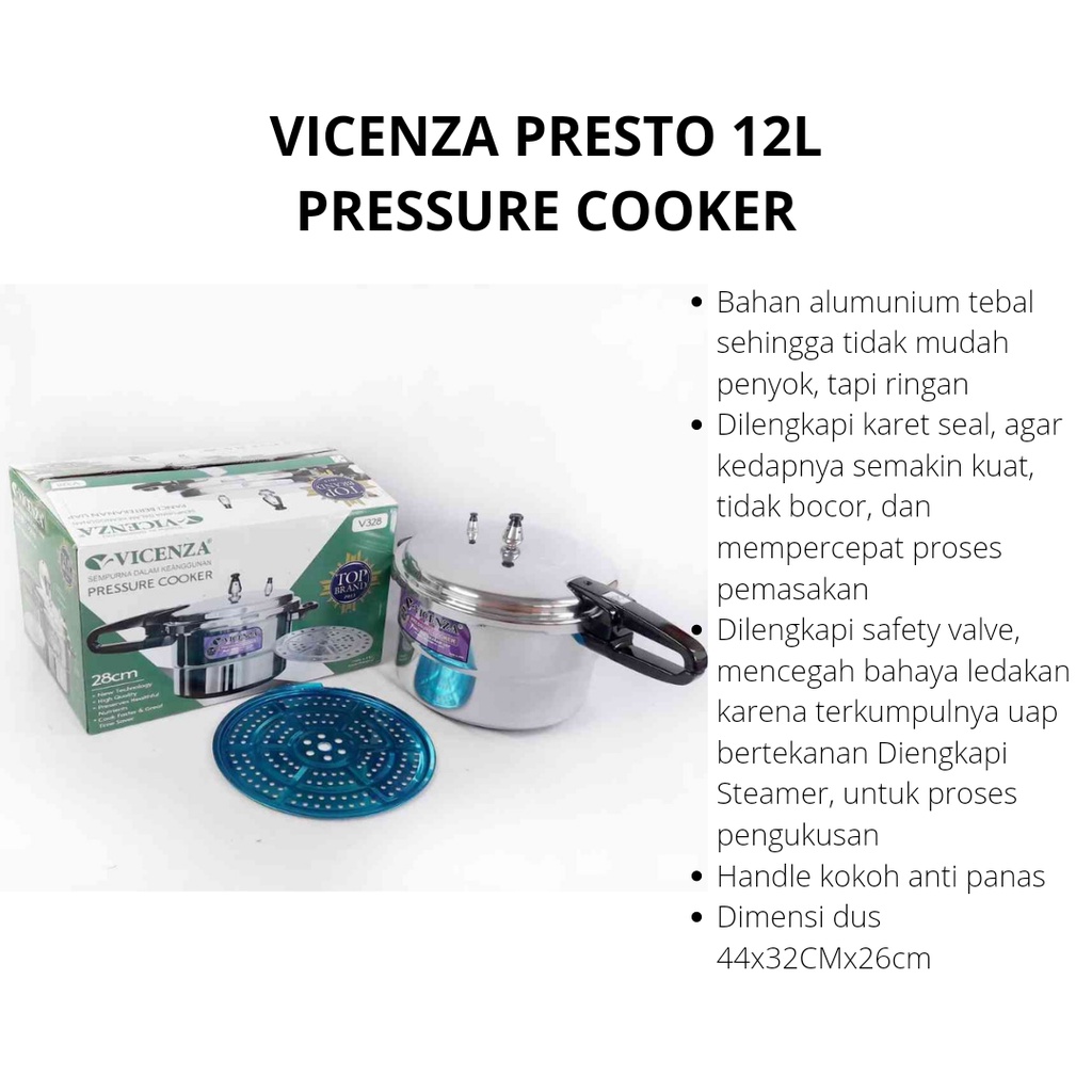 (GOSEND) PANCI PRESTO VICENZA PANCI PRESTO ALUMUNIUM PRESTO VICENZA V328 PANCI PRESTO VICENZA 12L