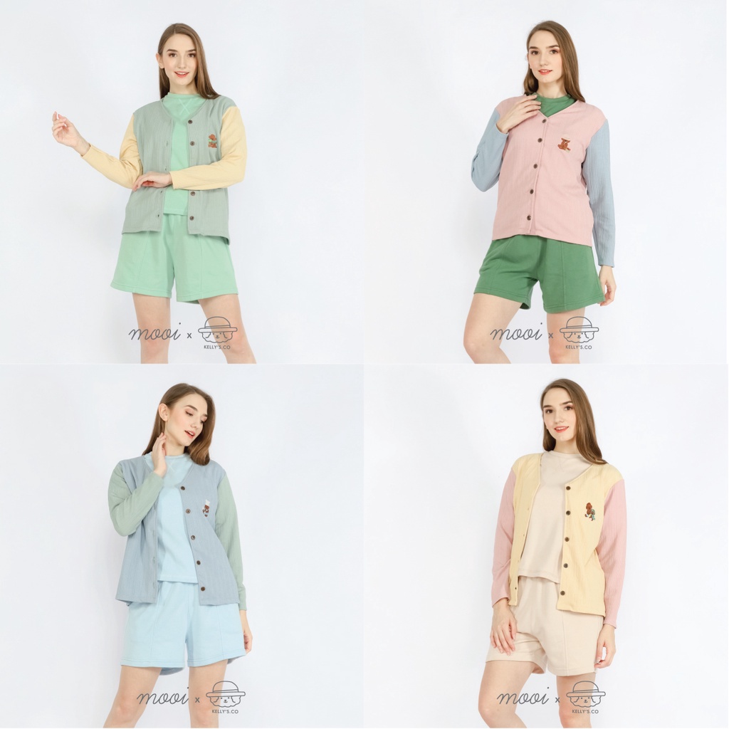 PROMO 7.7 PROMO BAJU LEBARAN MURAH CUCI GUDANG PROMO Mooi x Kellysco Cardigan Anak dan mama  Knit Jaket anak (KIDS) MAMA MOM