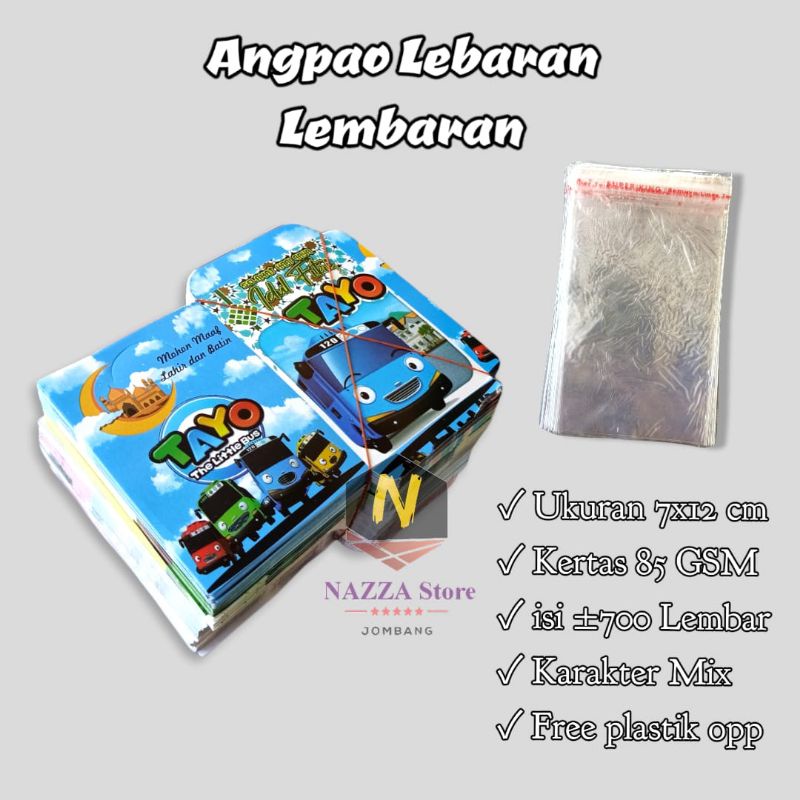 

Angpao Lebaran Lembaran Karakter dan Snack isi +700 lembar