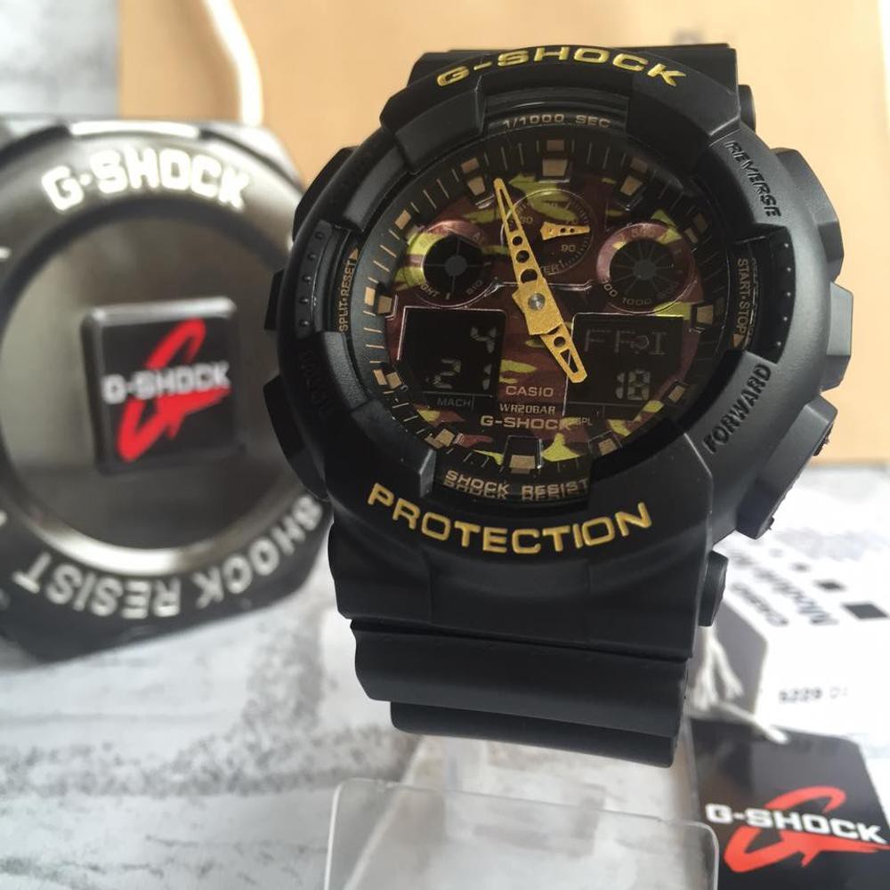 Casio G shock GA100 black gold 45mm AUTOLIGHT