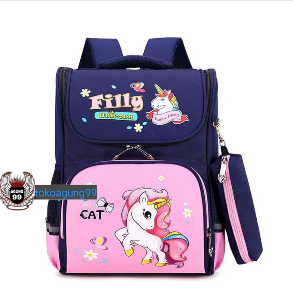 Tas sekolah anak perempuan Filly UNICORN / Ransel anak perempuan / tas cewek / tas ngaji/