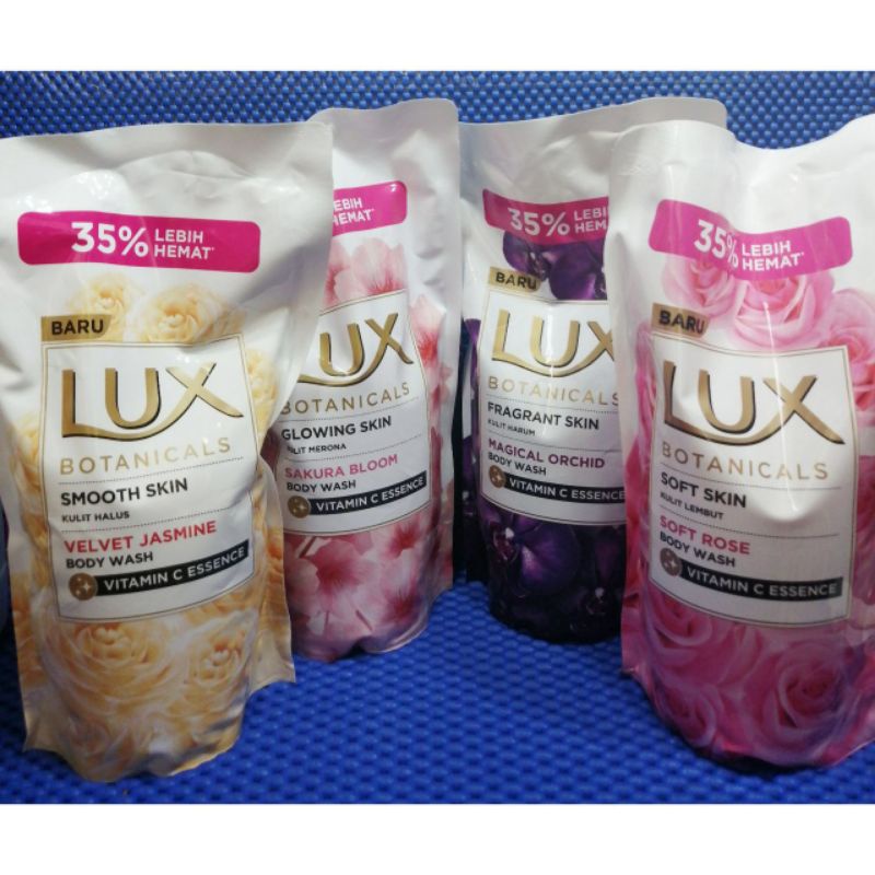 lux botanicals 900ml soft rose/velvet jasmine/magicial orchid/sakura bloom sabun mandi