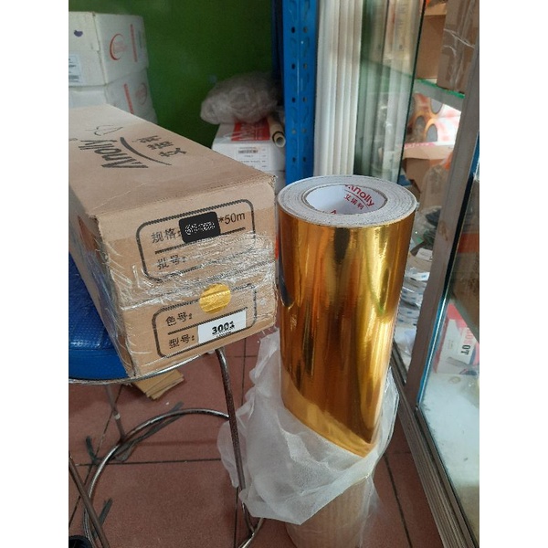 

[ROL] Sticker Anolly 3001 PET Gold Chrome Emas Glossy ROLL 61cm x 50m