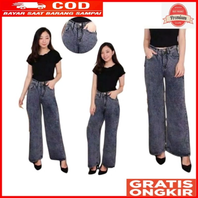 Celana Kulot Jeans Wanita -Celana Highwaist Kulot- Celana Highwaist Wanita