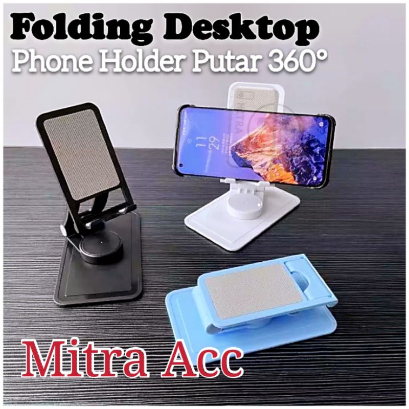 Phone Holder Lipat Putar 360° Folding Desktop Mobile Phone Holder Stand Universal Portable