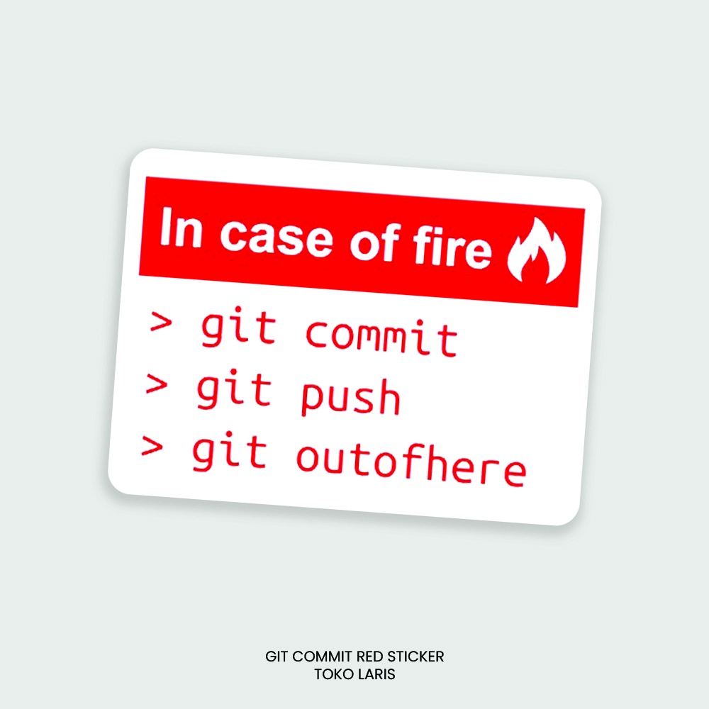 Sticker GIT COMMIT RED Untuk Sticker Laptop, Tumblr, Helm, Case