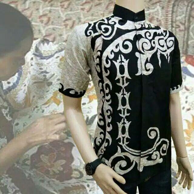 Batik Pria | Kemeja Batik Pekalongan Hitam Manis Grosir Batik Murah Halus Pakain Pria Batik Ozila