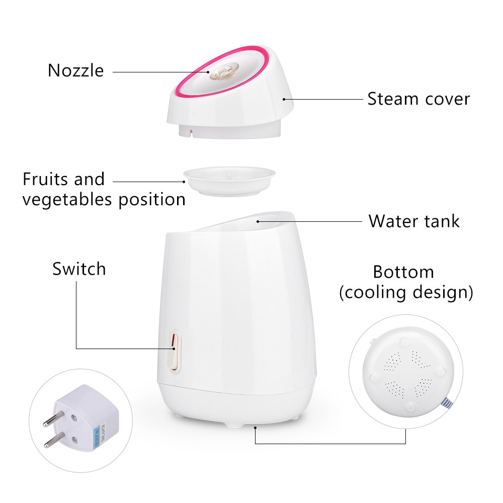 Taffware HUMI Steamer Muka / Nano Spray Steam / Alat Spa Muka untuk mencegah Penuaan dini dan membersihkan Kulit mati Beauty Humidifier - MR-Z1 Facial Steamer DIY Fruit Steam Sprayer Nano Ionic Mist Face Humidifier Sauna Moisturizing Pore Cleansing Beauty