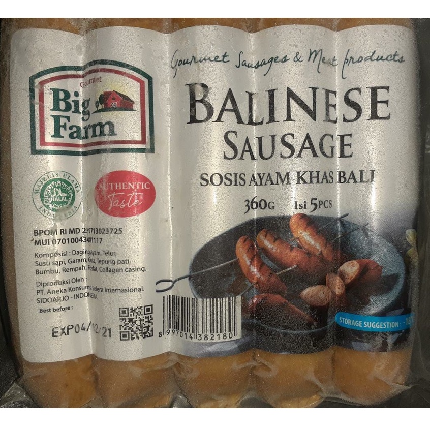 

BIG FARM BALINESE SAUSAGE 360GR (5pcs) - F0377