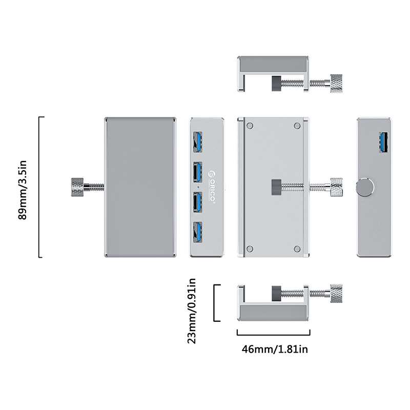 IDN TECH - Orico USB Hub 3.0 Clip-on Type Aluminium 4 Port - MH4PU