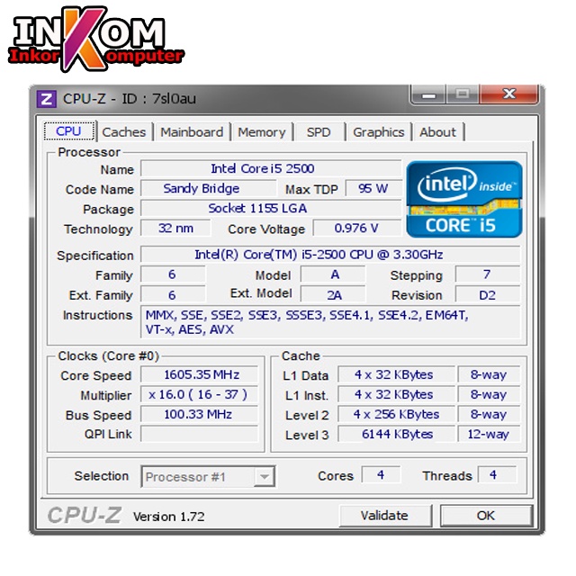 Processor Procie Intel Core i5 2500 LGA 1155 isi 21 pcs per Tray