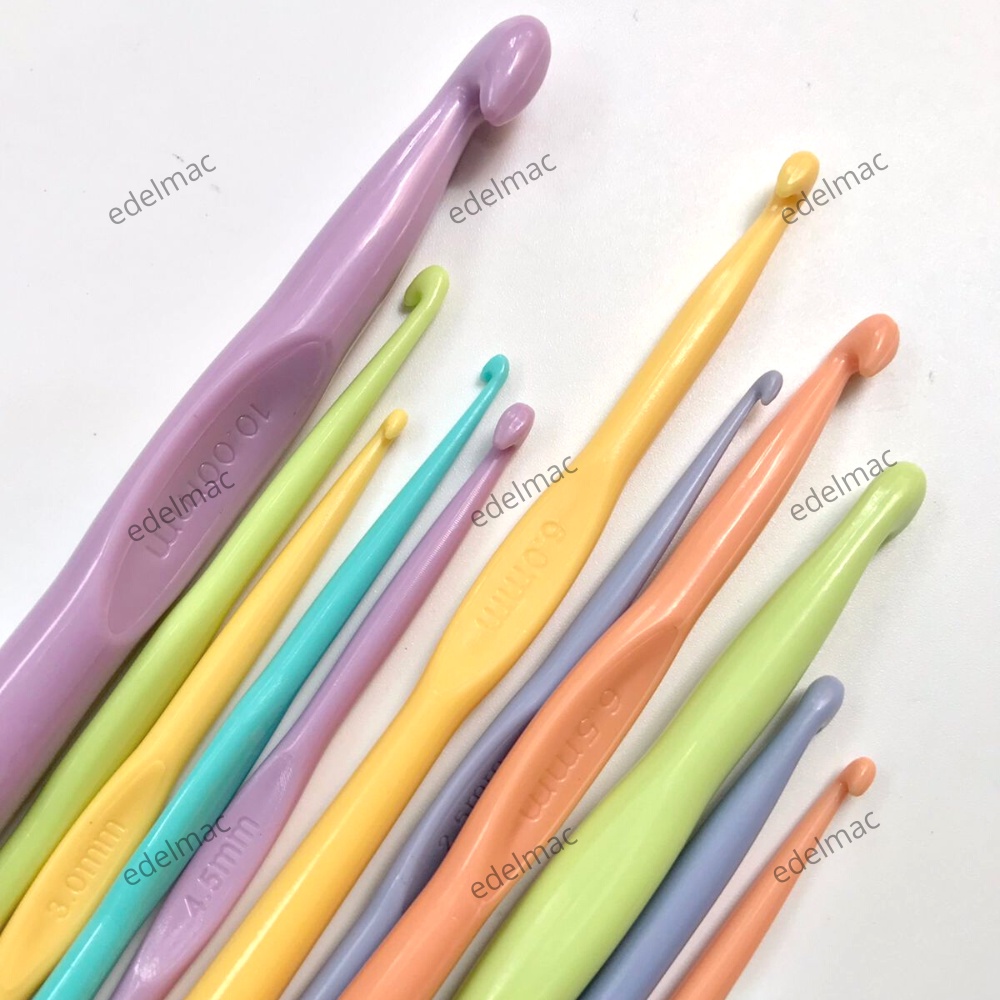 1Set Jarum Hakpen Rajut | Plastic Crochet Hook Colorful Set