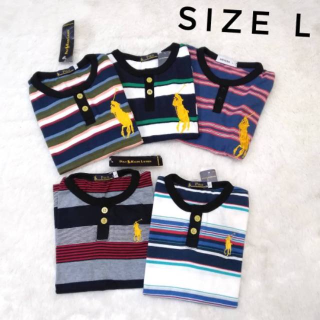 Kaos polo kancing salur 100rb/3pcs