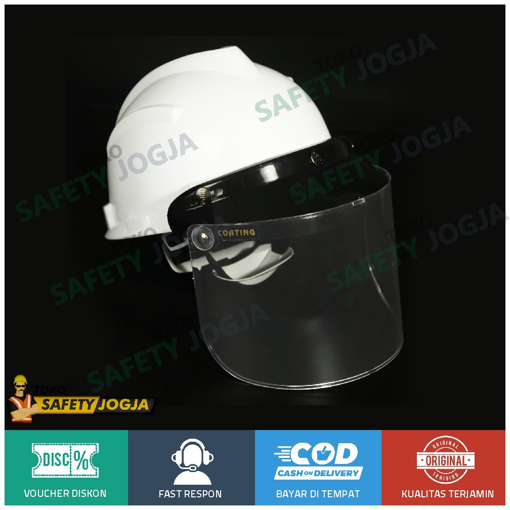 HELM FACE SHIELD APD SAFETY ANTI DROPLET PELINDUNG MUKA POLYCARBONATE SNI
