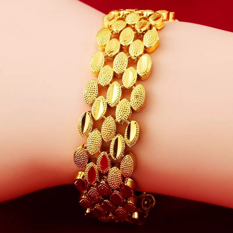 Gelang Emas 24 k - Gelang Titanium anti karat - Gelang xuping lapis 24k