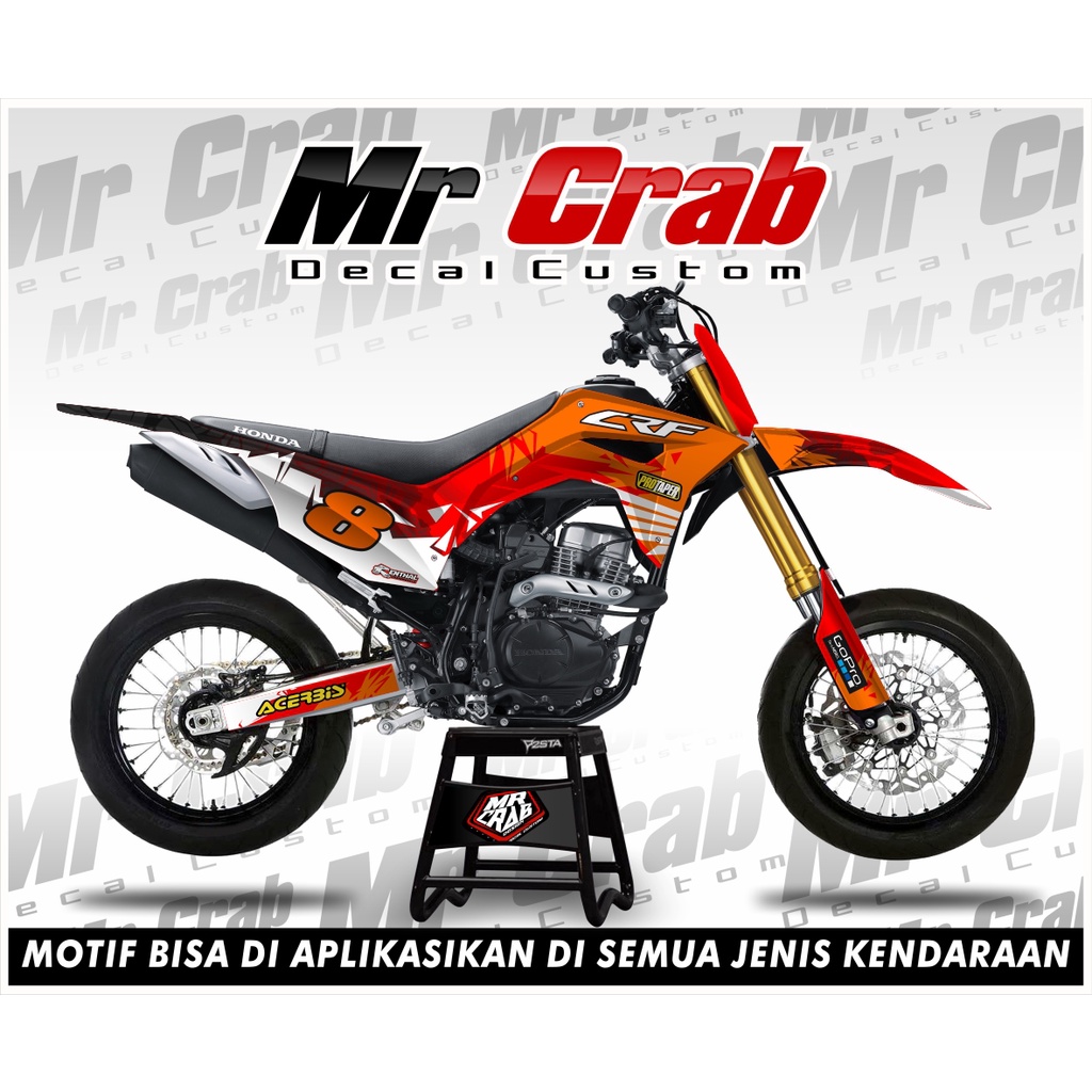 decal stiker crf 150 l full body  MERAH - Supermoto