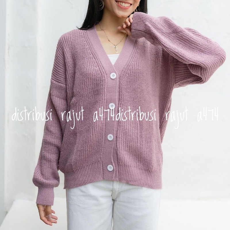 OUTER BASIC OUTWEAR  RARA LILAC / MIDI KARDIGAN / KARDIGAN RAJUT RARA PREMIUM / BASIC CARDIGAN